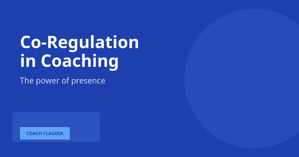 The Coach as Co-Regulator: Why Your Practitioner's Nervous System Matters