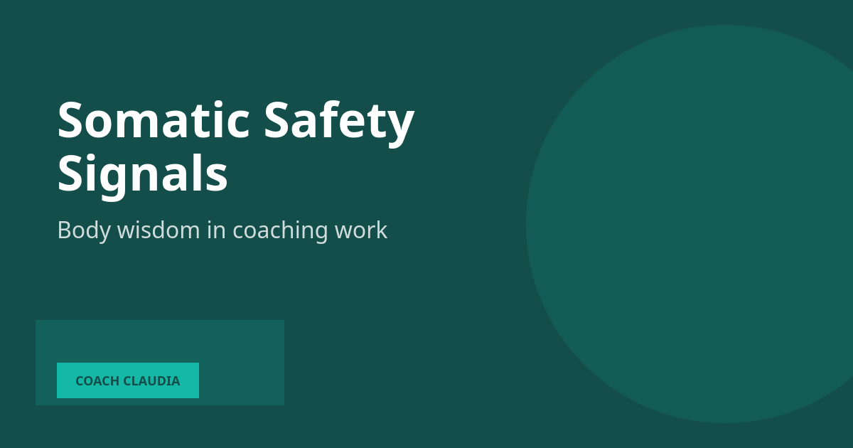 Somatic Safety Signals: Breath, Posture, and Nervous System Regulation
